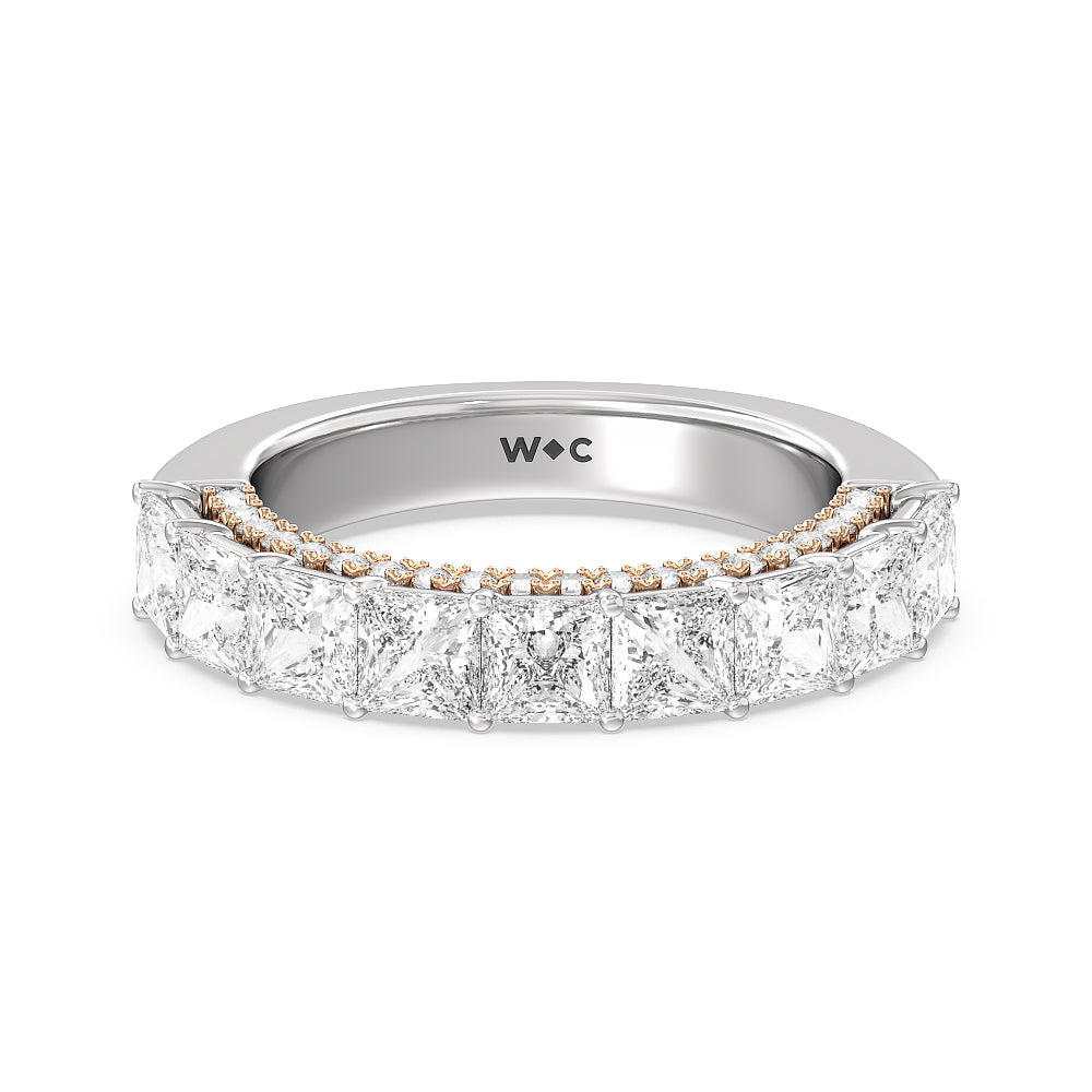 The Vanderbilt Band with 18KT White & Rose Gold Cut Diamond in 14KT White & Rose Gold view 1
