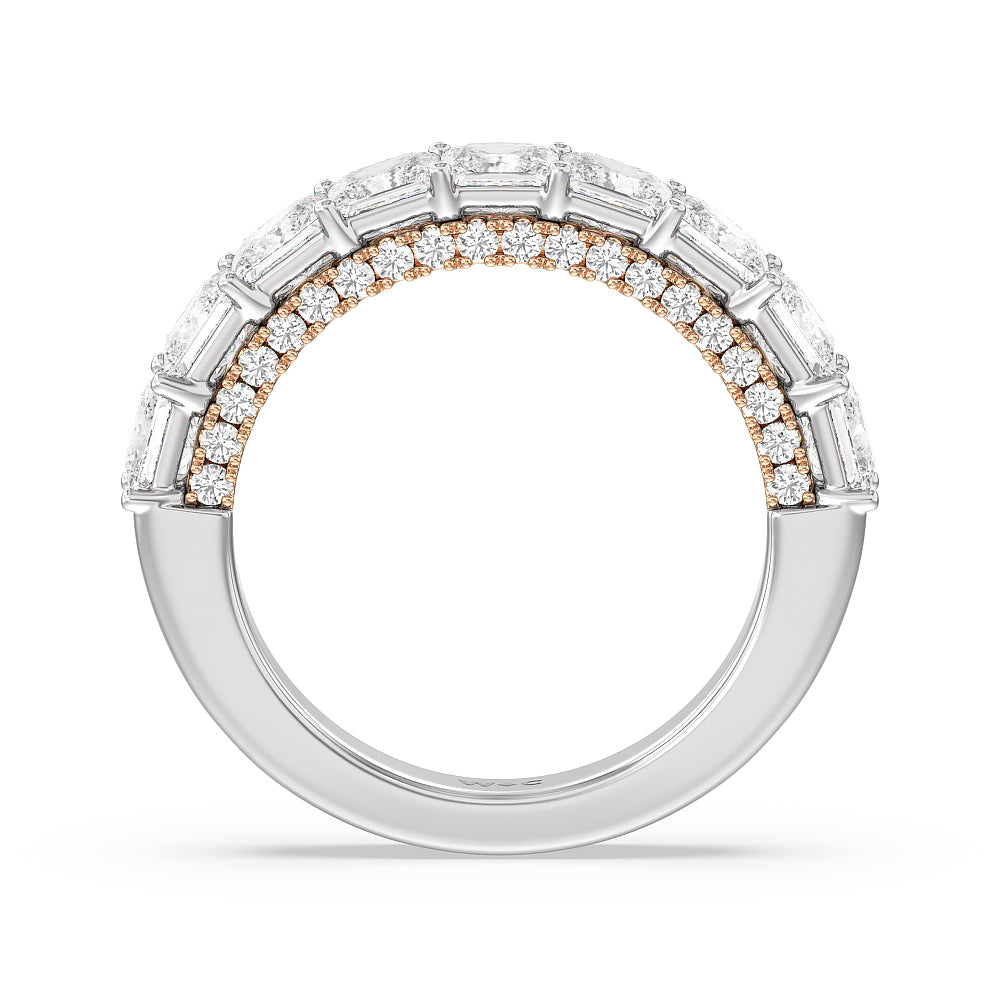 The Vanderbilt Band with 18KT White & Rose Gold Cut Diamond in 14KT White & Rose Gold view 2
