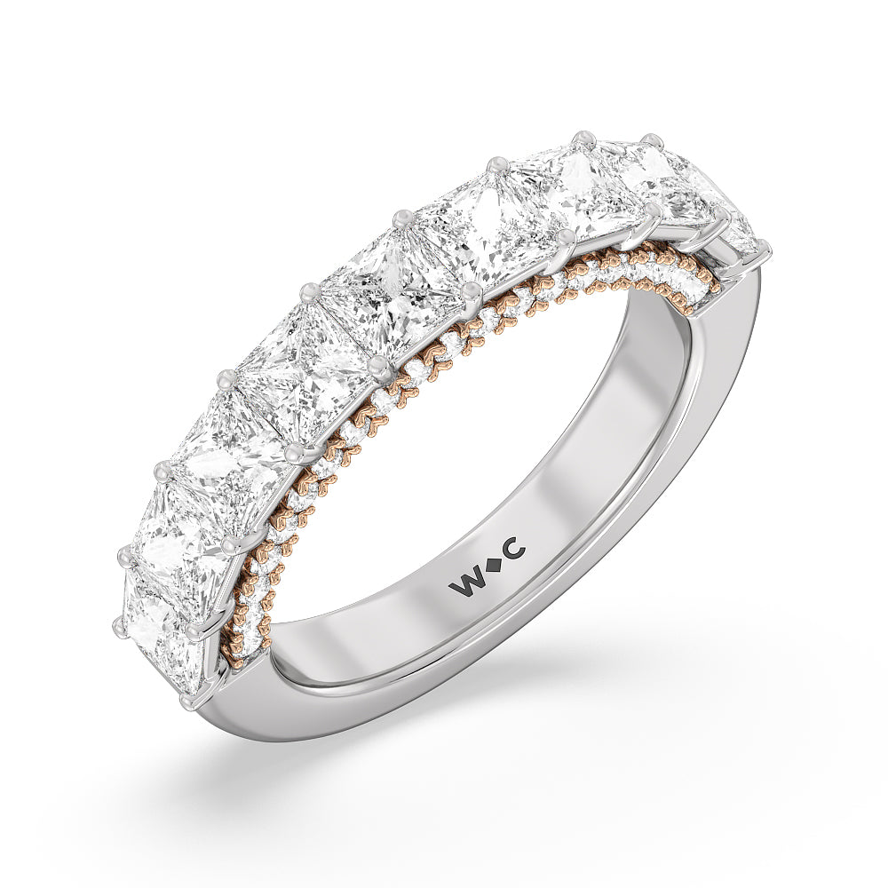 The Vanderbilt Band with 18KT White & Rose Gold Cut Diamond in 14KT White & Rose Gold view 4
