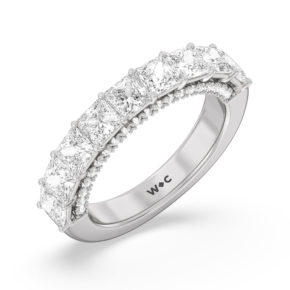 The Vanderbilt Band with Platinum Cut Diamond in 14KT Platinum view 4
