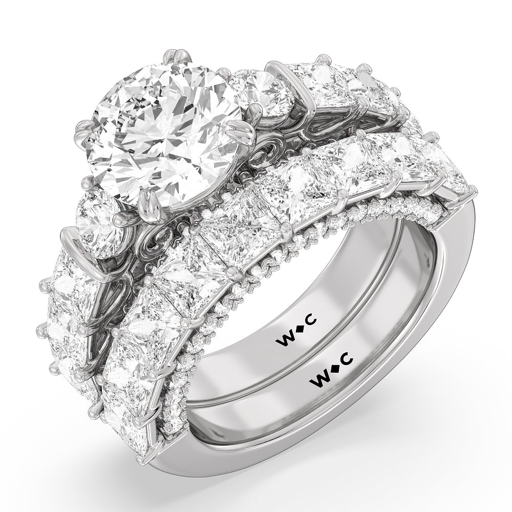 The Vanderbilt Band with Platinum Cut Diamond in 14KT Platinum view 3
