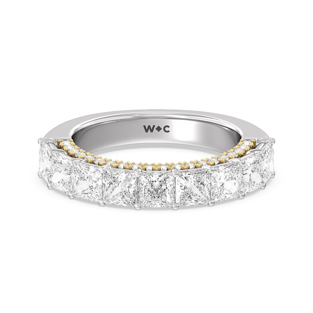 The Vanderbilt Band with 18KT White & Yellow Gold Cut Diamond in 14KT White & Yellow Gold view 1
