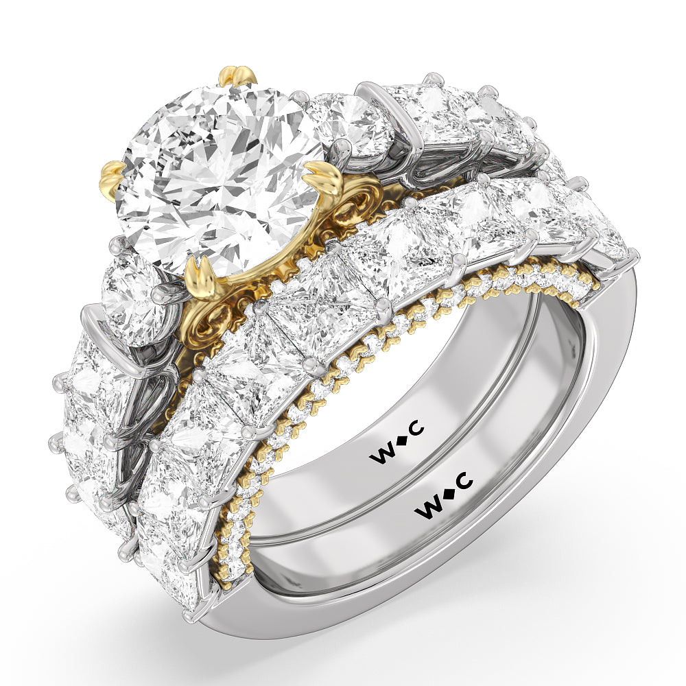 The Vanderbilt Band with 18KT White & Yellow Gold Cut Diamond in 14KT White & Yellow Gold view 3
