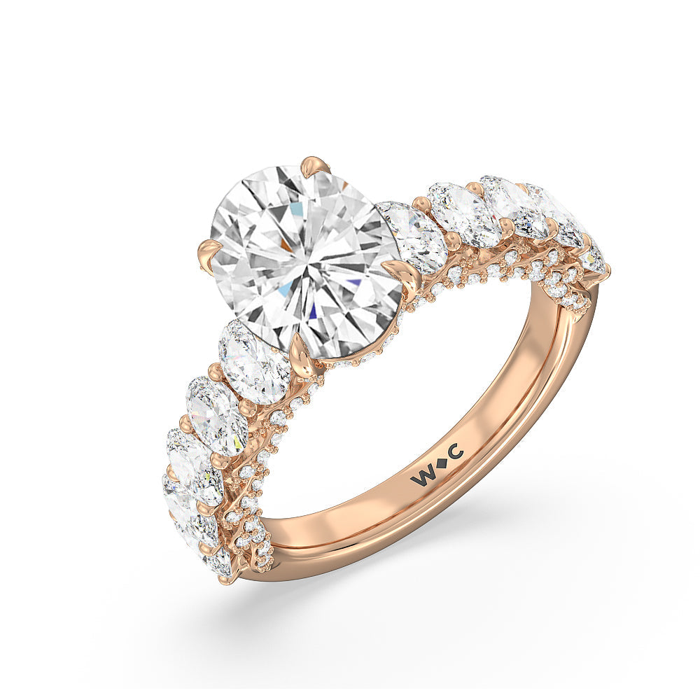 Oval Cut The Roosevelt Ring with Lab Grown Diamond in 14KT Rose Gold view 7
