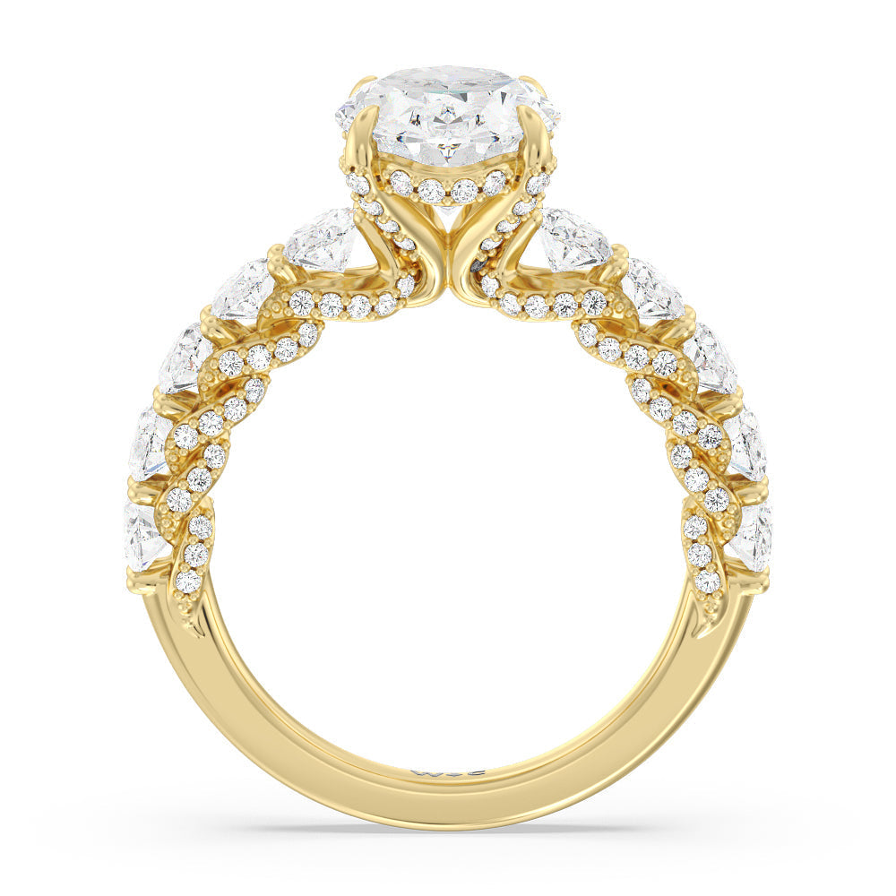 Oval Cut The Roosevelt Ring with Lab Grown Diamond in 14KT Yellow Gold view 6
