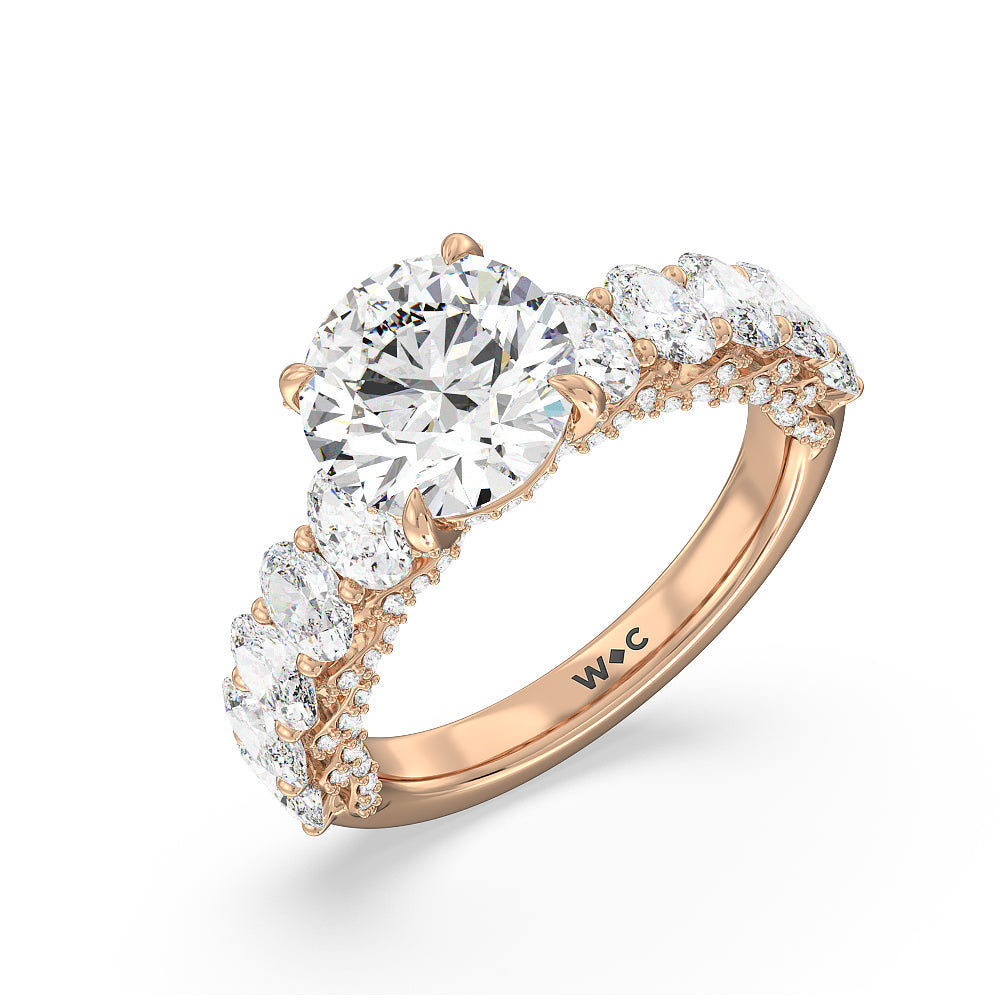 Round Cut The Roosevelt Ring with Lab Grown Diamond in 14KT Rose Gold view 7

