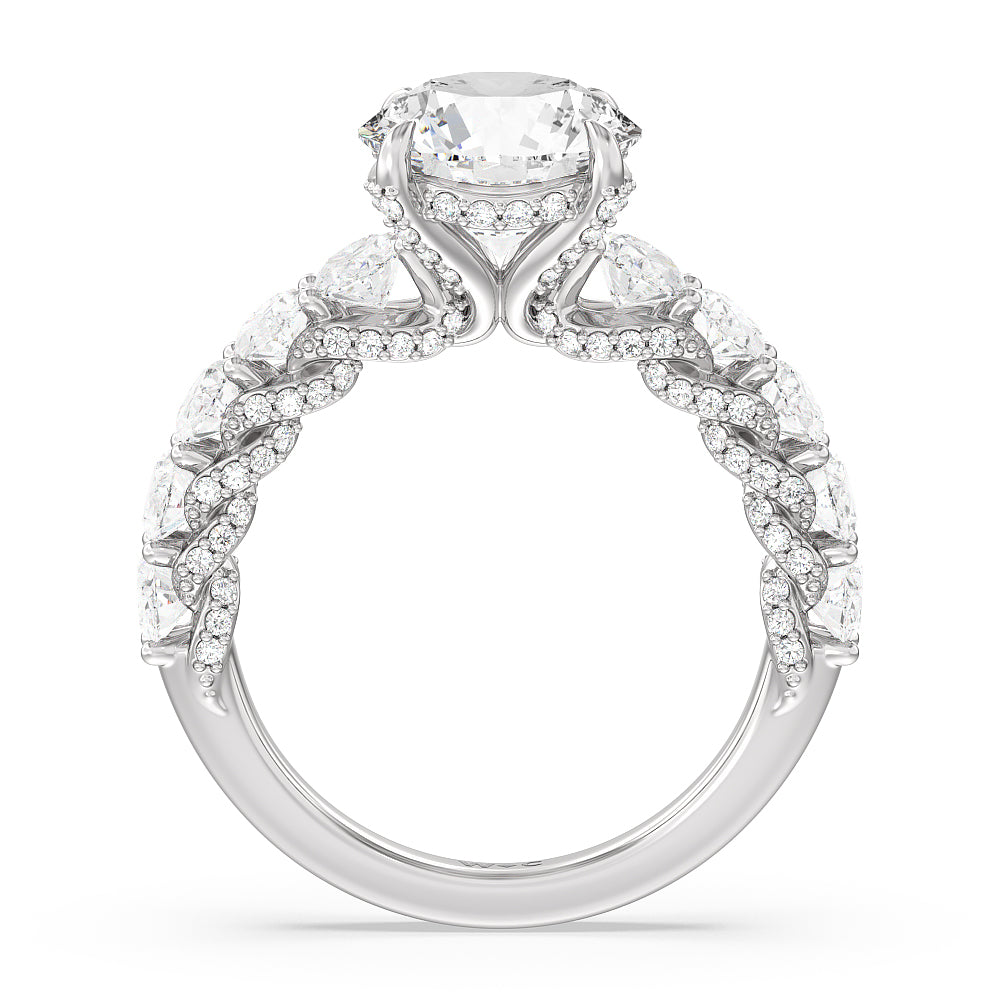 Round Cut The Roosevelt Ring with Lab Grown Diamond in 14KT Platinum view 6
