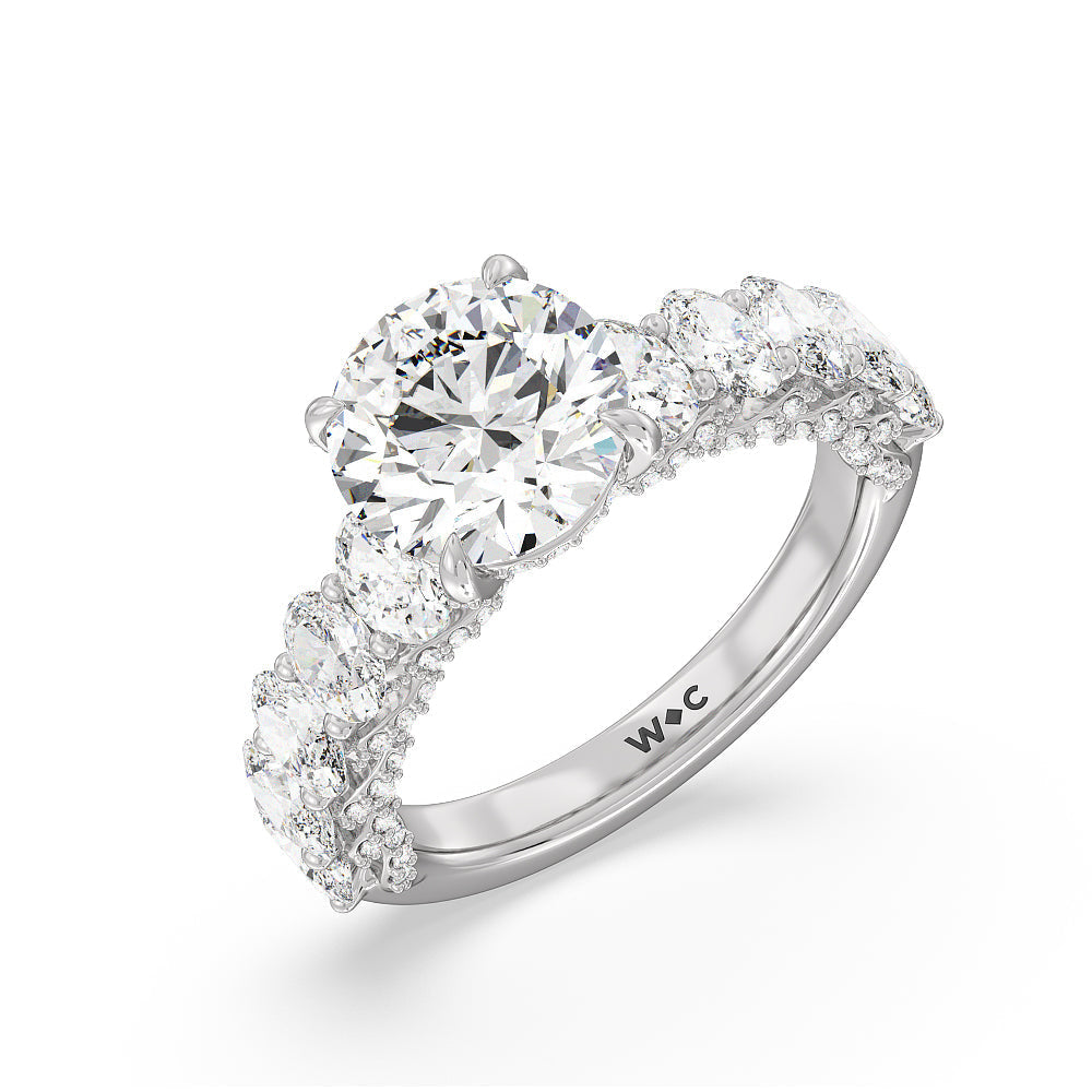 Round Cut The Roosevelt Ring with Lab Grown Diamond in 14KT Platinum view 7
