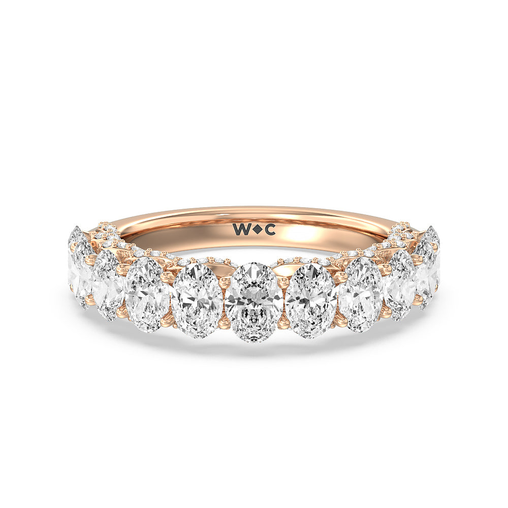 The Roosevelt Diamond Band with 18KT Rose Gold Cut Diamond in 14KT Rose Gold view 1
