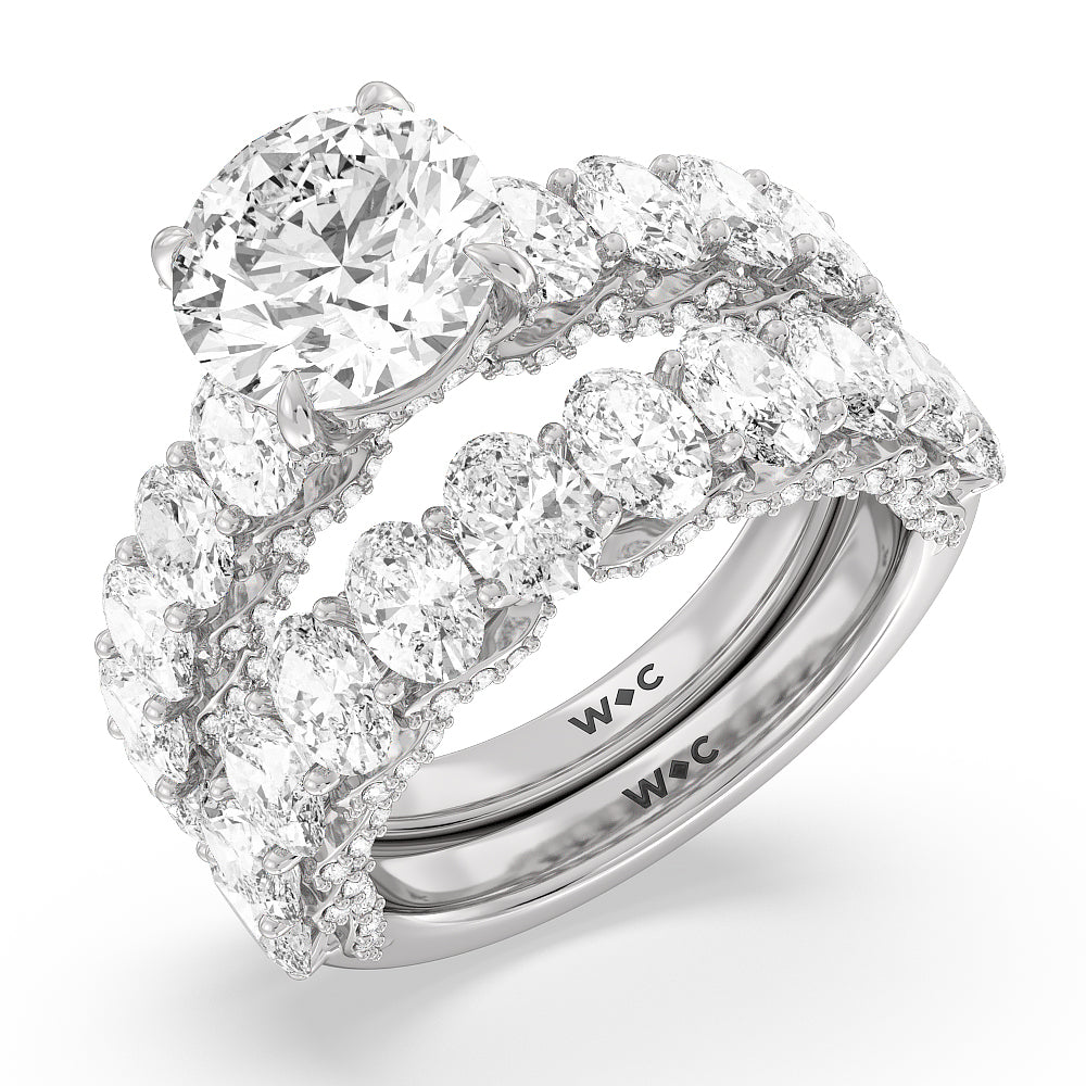 The Roosevelt Diamond Band with Platinum Cut Diamond in 14KT Platinum view 4
