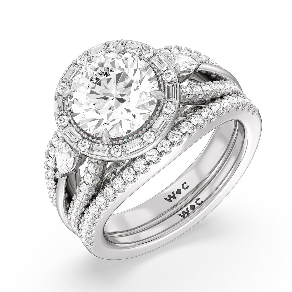 The Whitney Diamond Band with Platinum Cut Diamond in 14KT Platinum view 4

