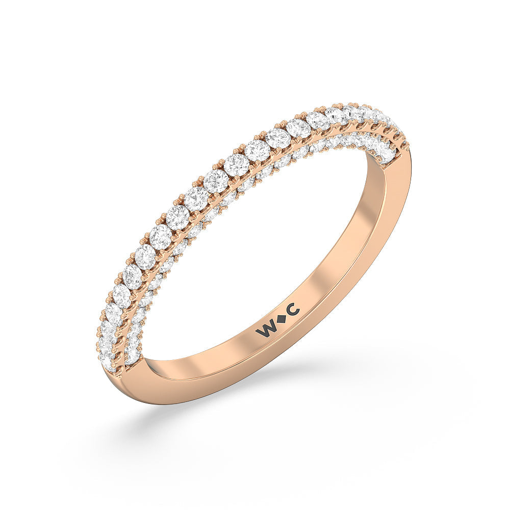 The East Village Band with 18KT Rose Gold Cut Diamond in 14KT Rose Gold view 4
