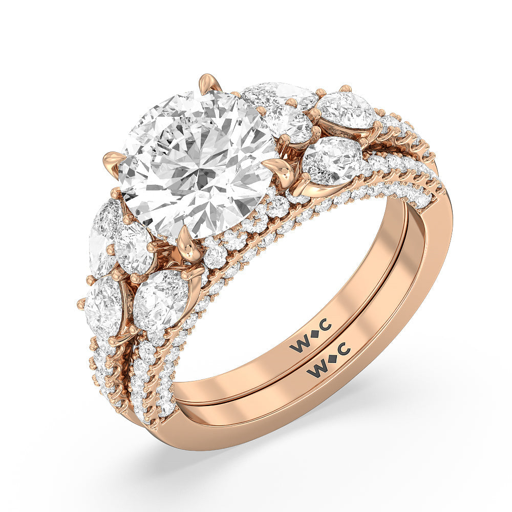 The East Village Band with 18KT Rose Gold Cut Diamond in 14KT Rose Gold view 3
