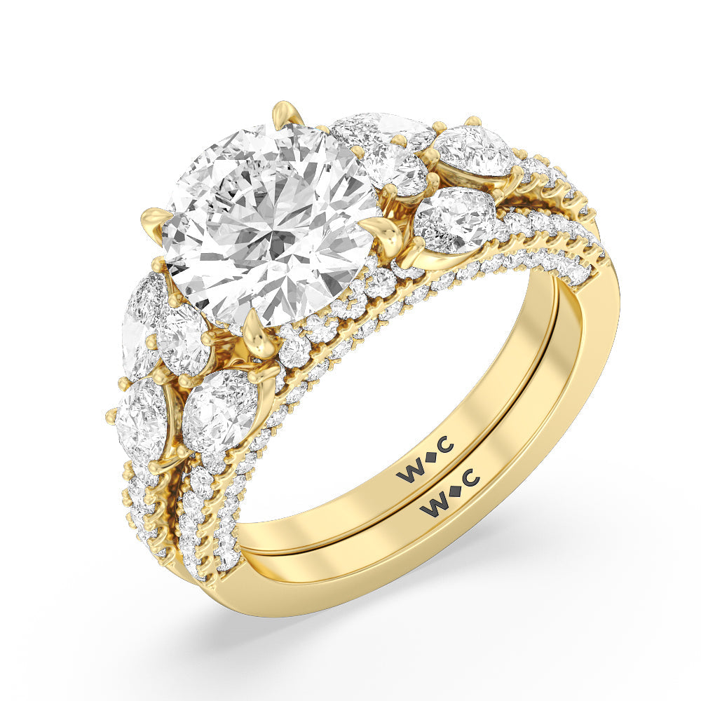 The East Village Band with 18KT Yellow Gold Cut Diamond in 14KT Yellow Gold view 3
