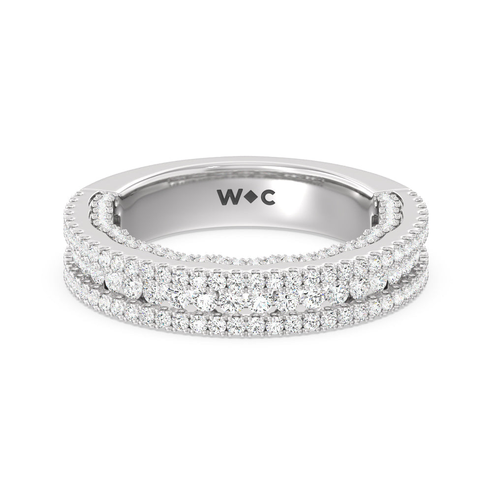 The Chelsea Band with Platinum Cut Diamond in 14KT Platinum view 1
