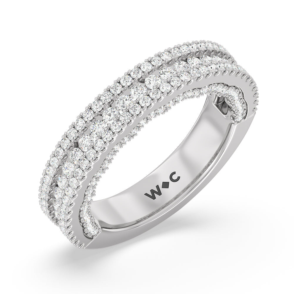 The Chelsea Band with Platinum Cut Diamond in 14KT Platinum view 4
