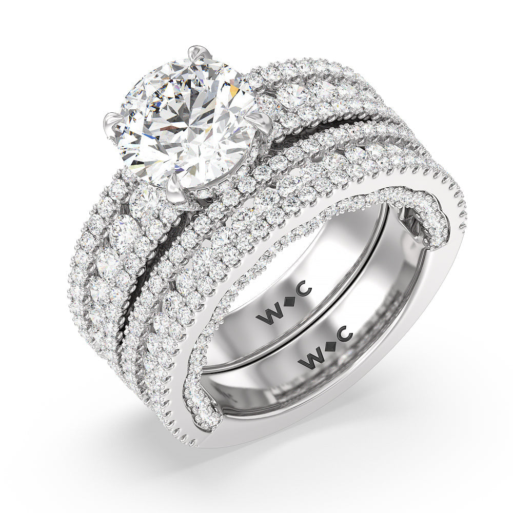 The Chelsea Band with Platinum Cut Diamond in 14KT Platinum view 3
