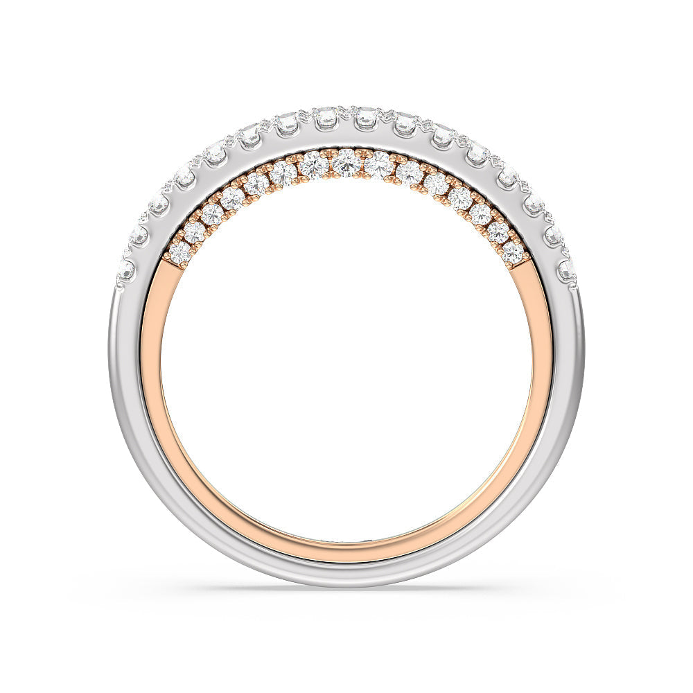The Apollo Diamond Band with 18KT White & Rose Gold Cut Diamond in 14KT White & Rose Gold view 2
