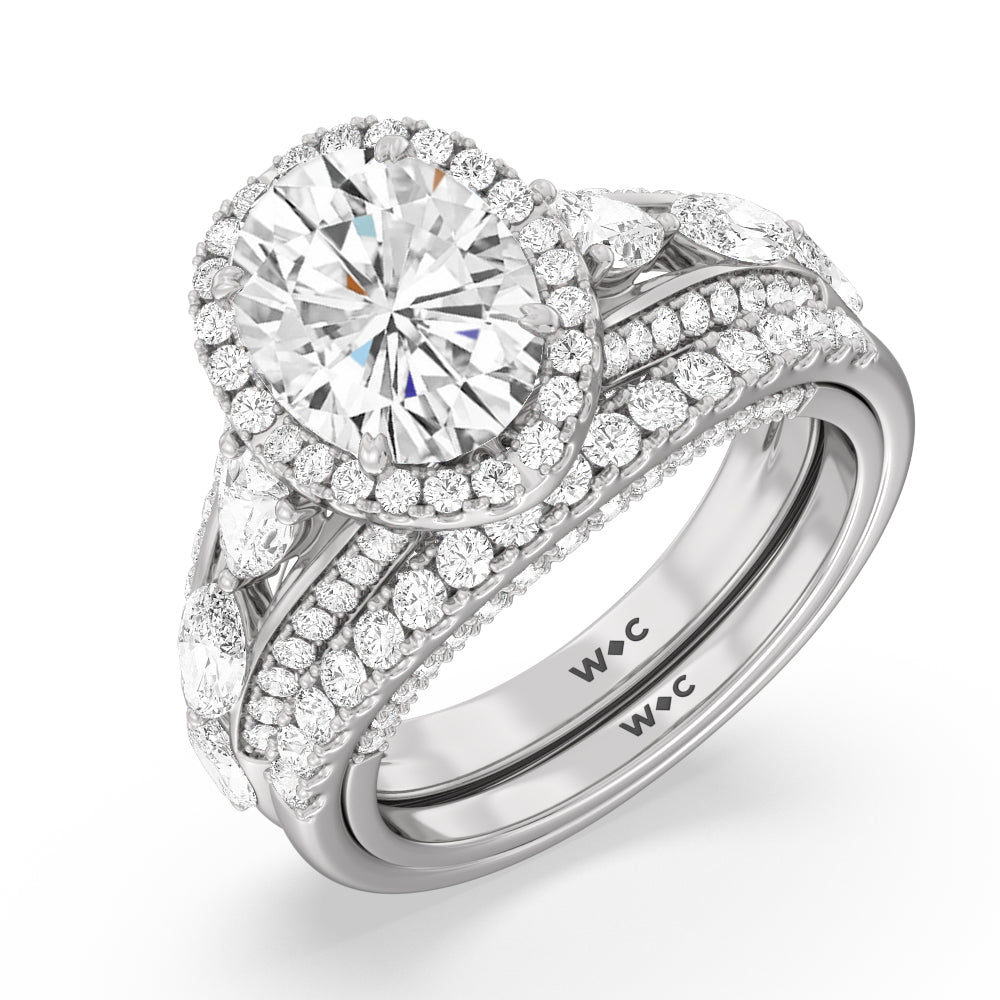 The Apollo Diamond Band with Platinum Cut Diamond in 14KT Platinum view 4
