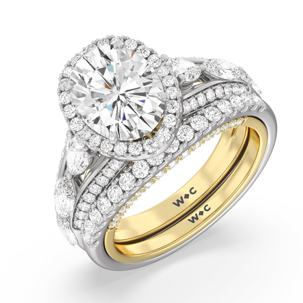 The Apollo Diamond Band with 18KT White & Yellow Gold Cut Diamond in 14KT White & Yellow Gold view 4

