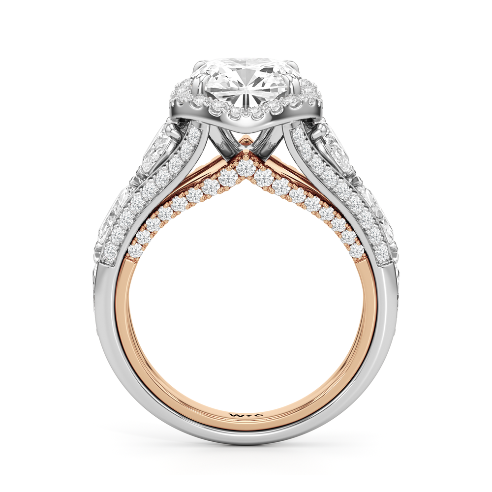 Cushion Cut The Apollo Ring with Lab Grown Diamond in 14KT White & Rose Gold view 5

