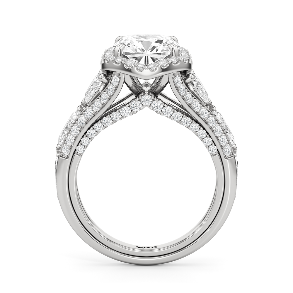Cushion Cut The Apollo Ring with Lab Grown Diamond in 14KT Platinum view 5
