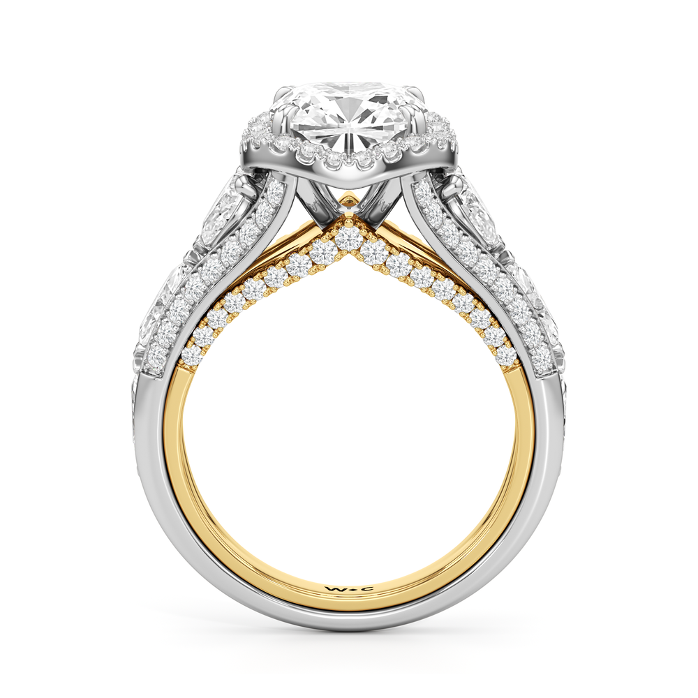 Cushion Cut The Apollo Ring with Lab Grown Diamond in 14KT White & Yellow Gold view 5
