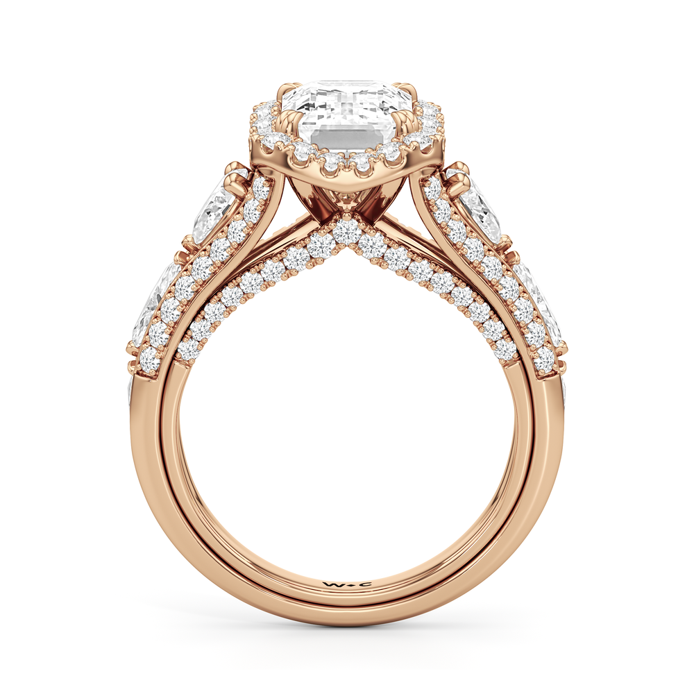 Emerald Cut The Apollo Ring with Lab Grown Diamond in 14KT Rose Gold view 5
