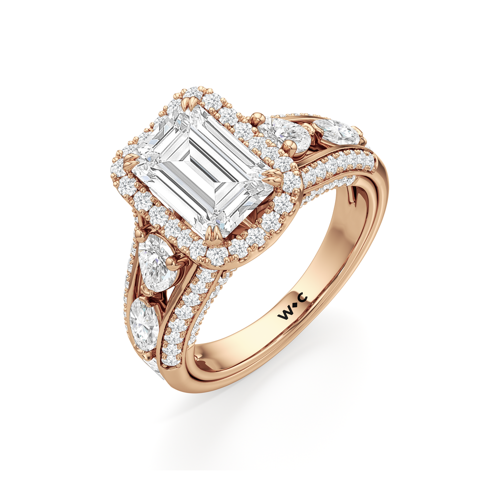 Emerald Cut The Apollo Ring with Lab Grown Diamond in 14KT Rose Gold view 6

