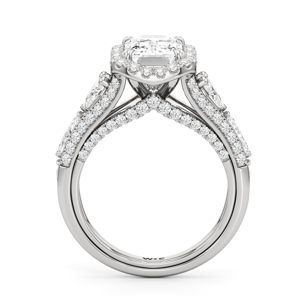 Emerald Cut The Apollo Ring with Lab Grown Diamond in 14KT Platinum view 5
