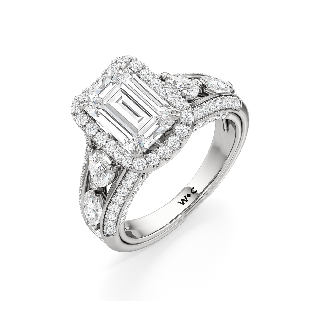 Emerald Cut The Apollo Ring with Lab Grown Diamond in 14KT Platinum view 6
