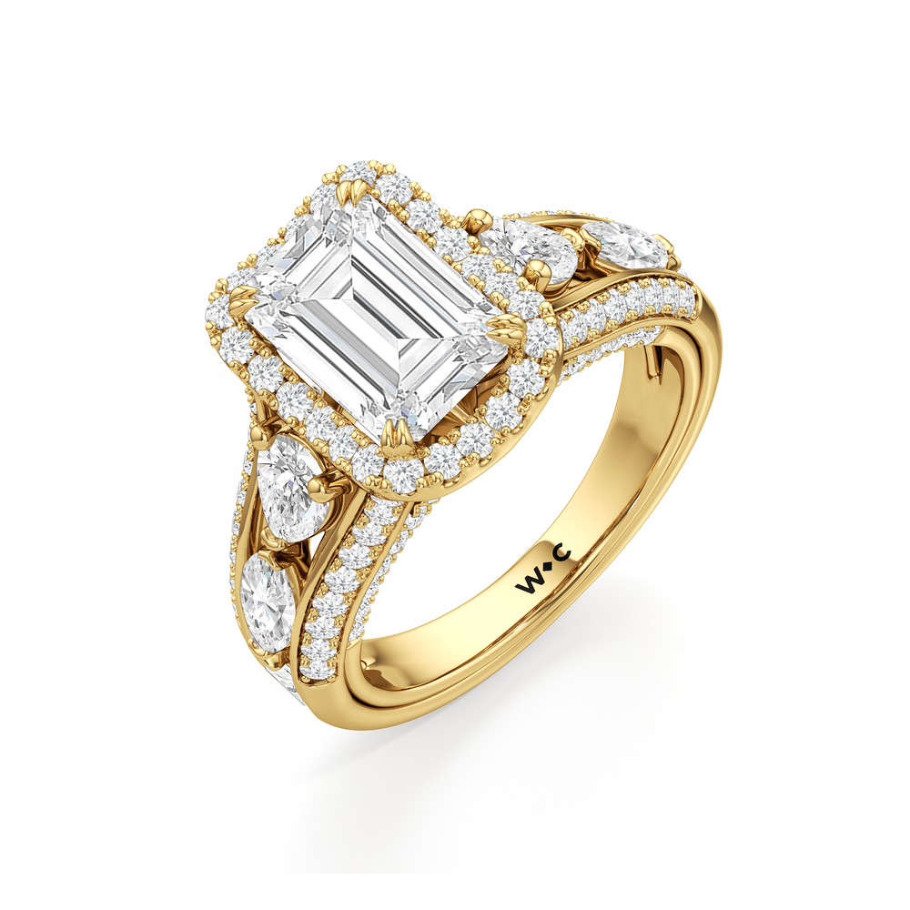 Emerald Cut The Apollo Ring with Lab Grown Diamond in 14KT Yellow Gold view 6
