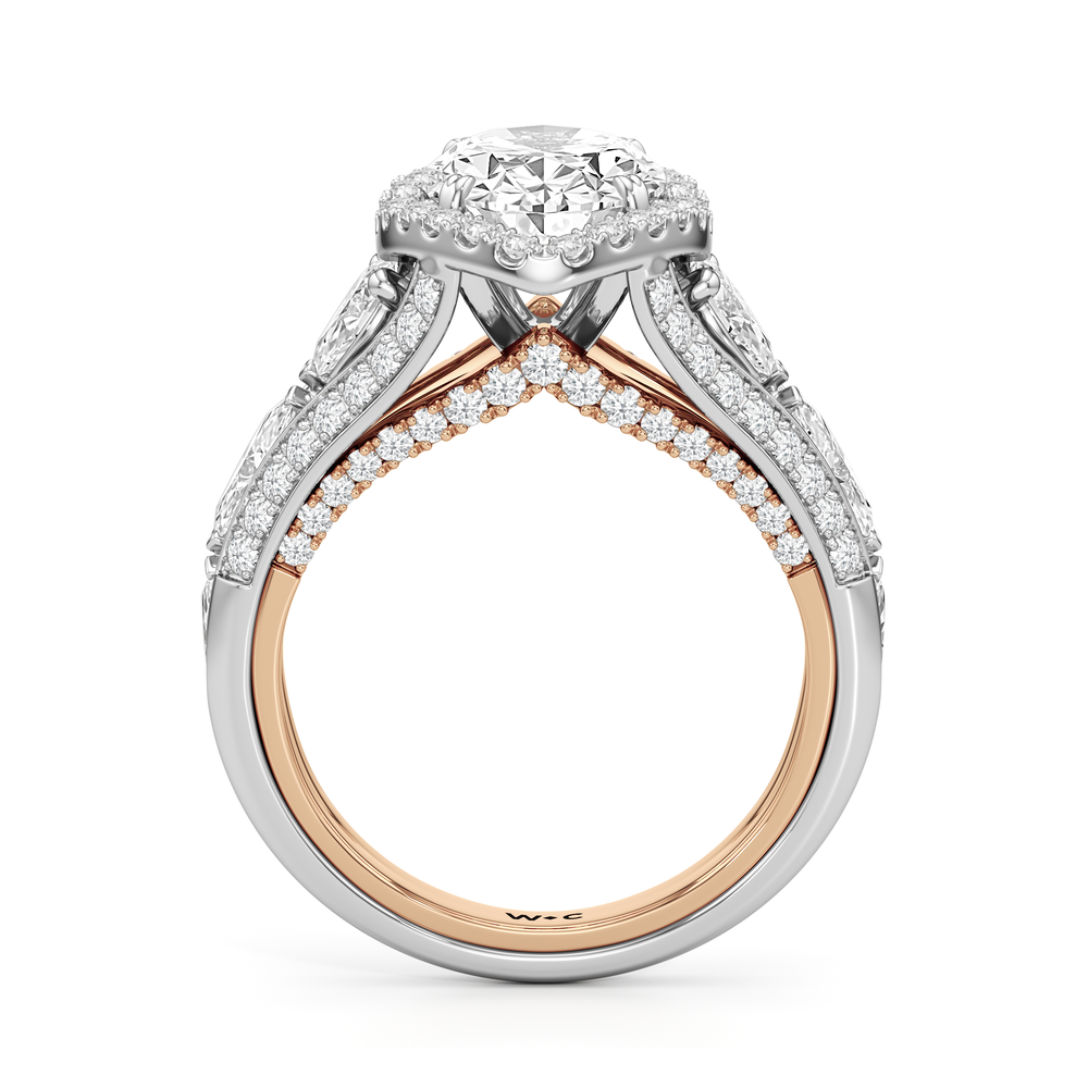 Oval Cut The Apollo Ring with Lab Grown Diamond in 14KT White & Rose Gold view 5
