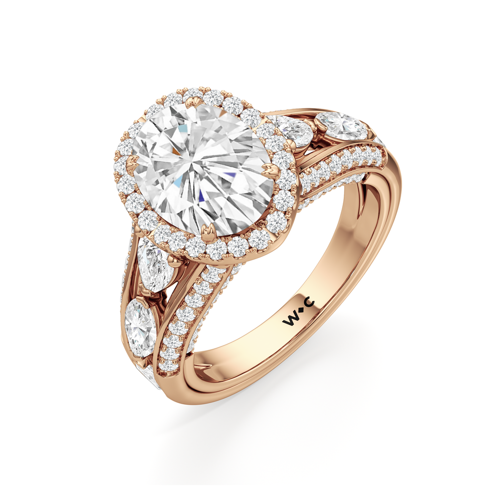 Oval Cut The Apollo Ring with Lab Grown Diamond in 14KT Rose Gold view 6
