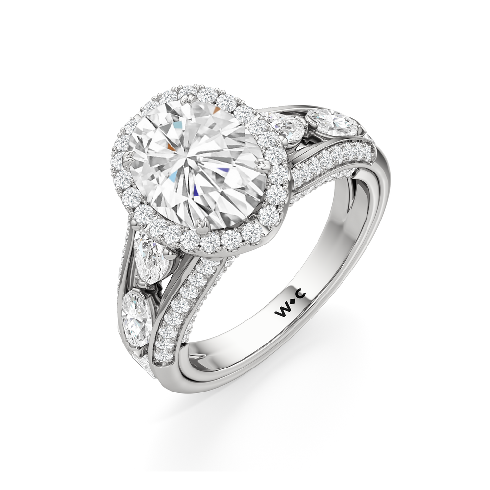 Oval Cut The Apollo Ring with Lab Grown Diamond in 14KT Platinum view 6
