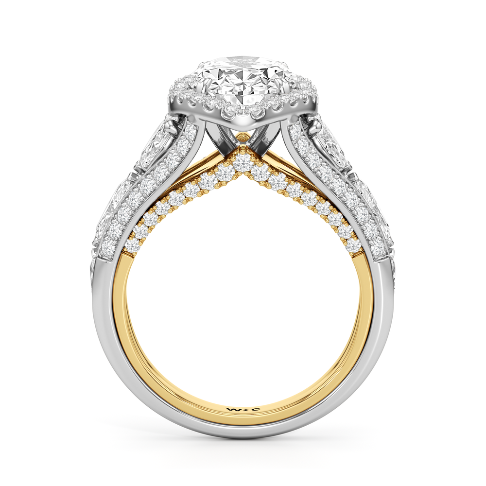 Oval Cut The Apollo Ring with Lab Grown Diamond in 14KT White & Yellow Gold view 5
