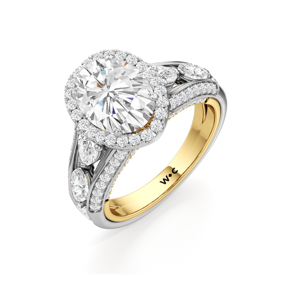 Oval Cut The Apollo Ring with Lab Grown Diamond in 14KT White & Yellow Gold view 6
