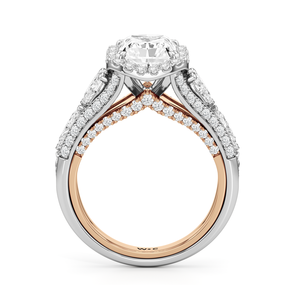 Radiant Cut The Apollo Ring with Lab Grown Diamond in 14KT White & Rose Gold view 5
