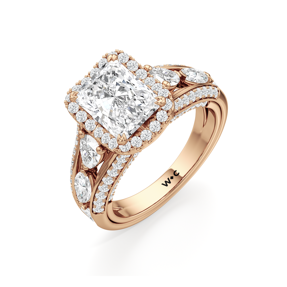 Radiant Cut The Apollo Ring with Lab Grown Diamond in 14KT Rose Gold view 6
