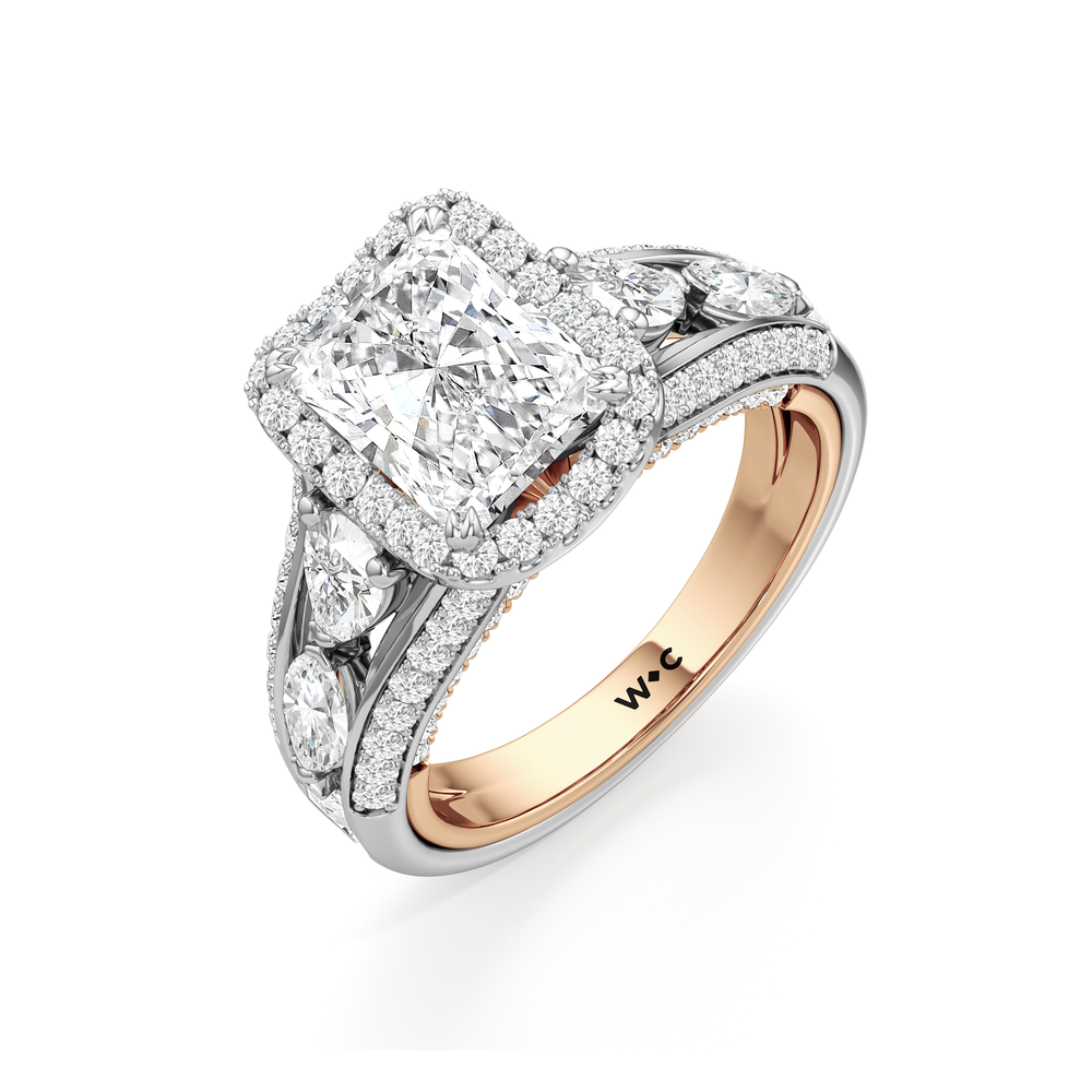 Radiant Cut The Apollo Ring with Lab Grown Diamond in 14KT White & Rose Gold view 6
