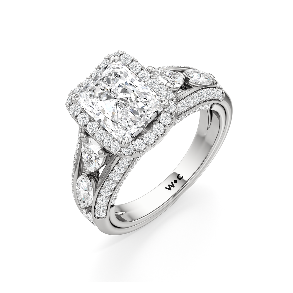 Radiant Cut The Apollo Ring with Lab Grown Diamond in 14KT Platinum view 6
