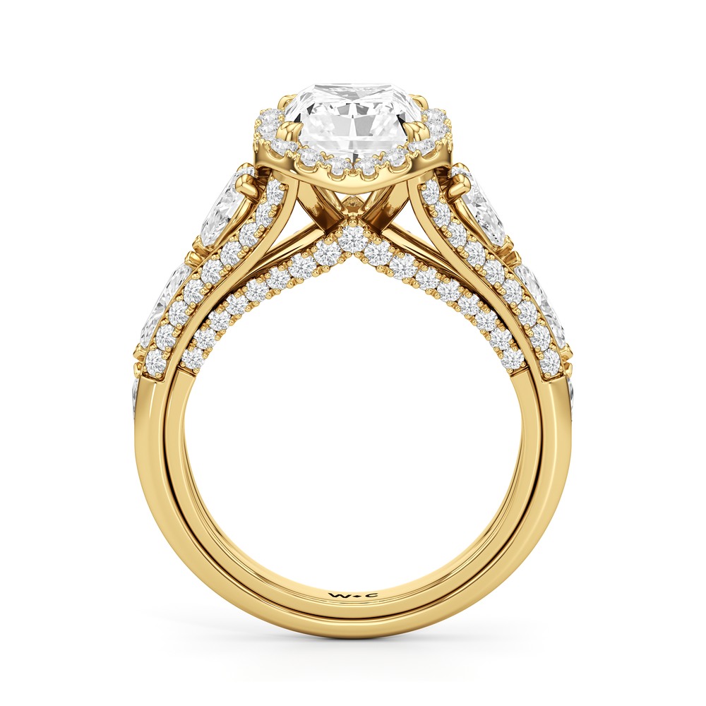 Radiant Cut The Apollo Ring with Lab Grown Diamond in 14KT Yellow Gold view 3

