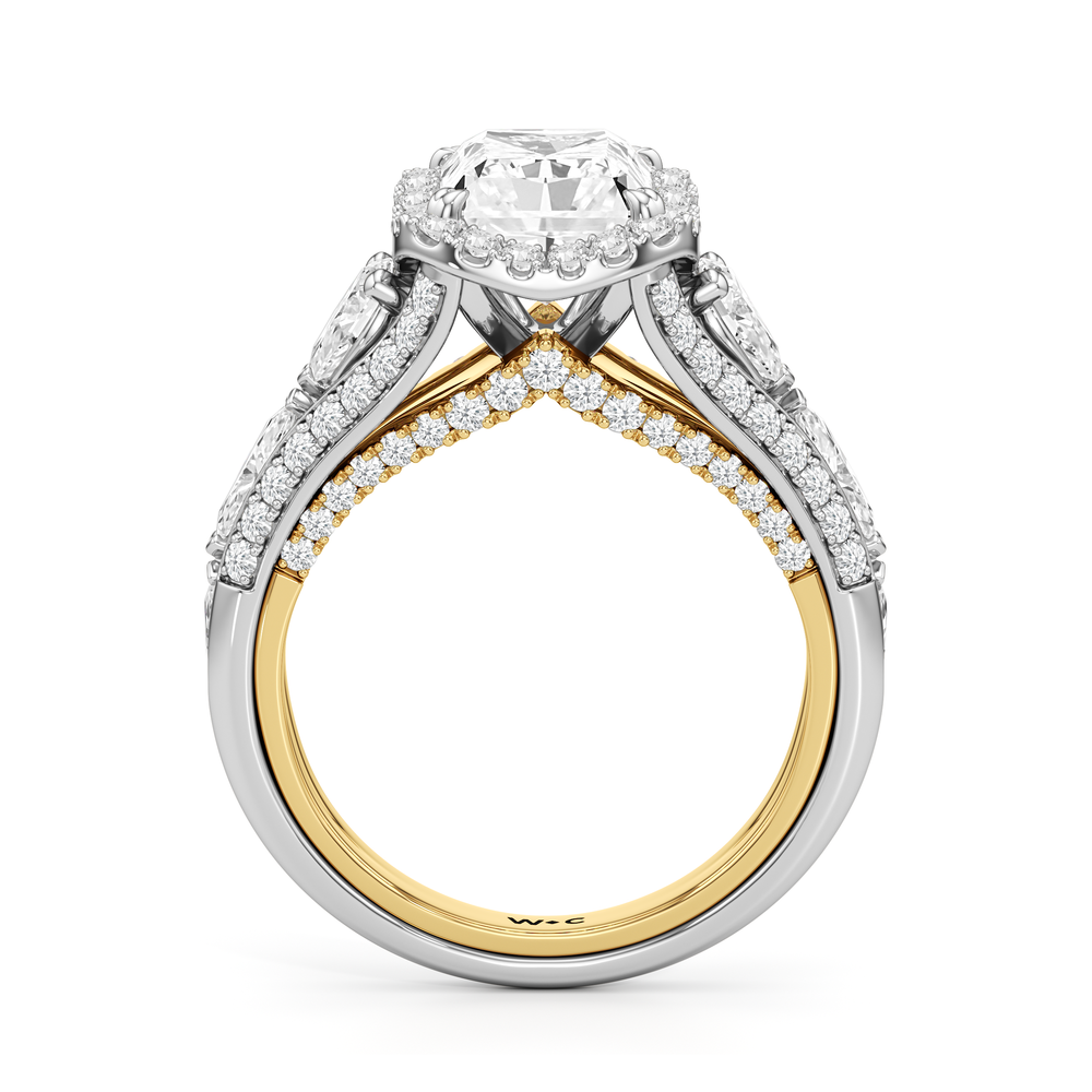 Radiant Cut The Apollo Ring with Lab Grown Diamond in 14KT White & Yellow Gold view 5
