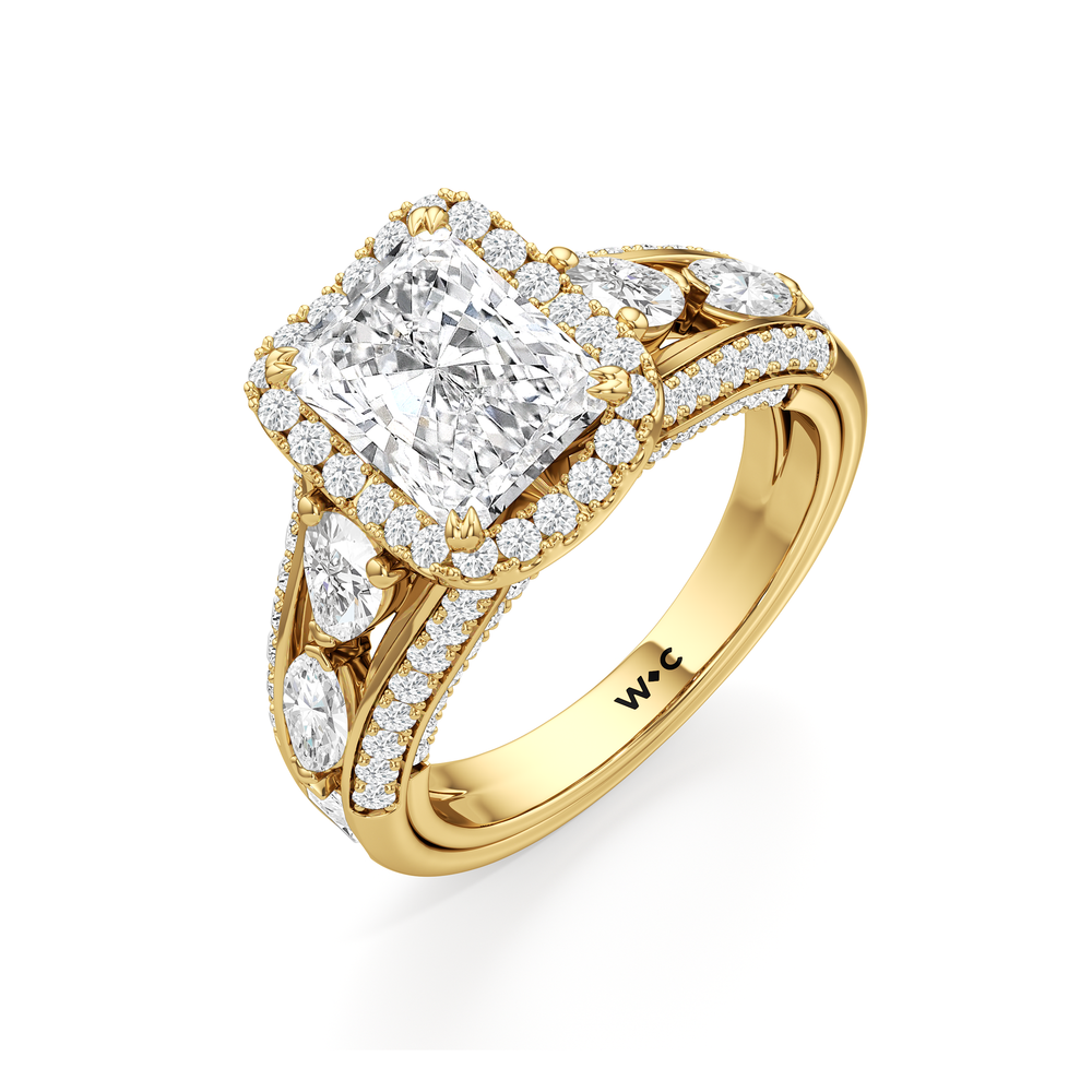 Radiant Cut The Apollo Ring with Lab Grown Diamond in 14KT Yellow Gold view 4

