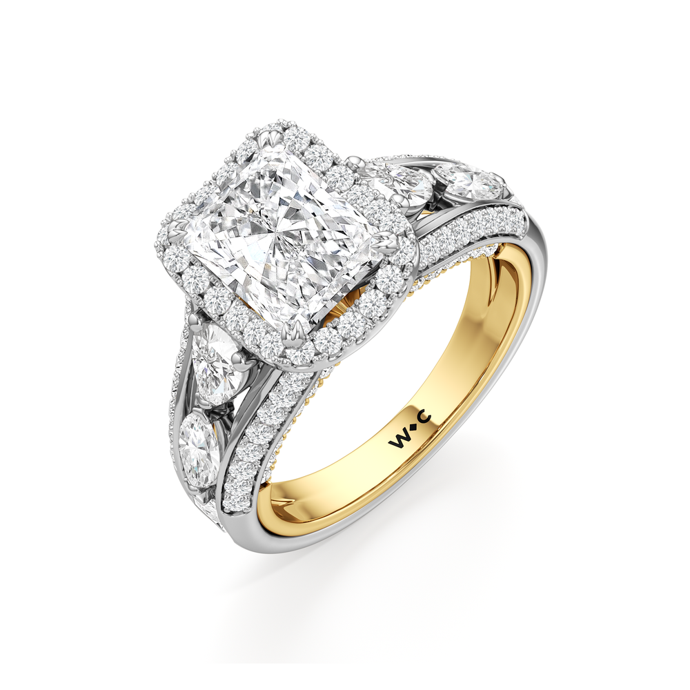 Radiant Cut The Apollo Ring with Lab Grown Diamond in 14KT White & Yellow Gold view 6
