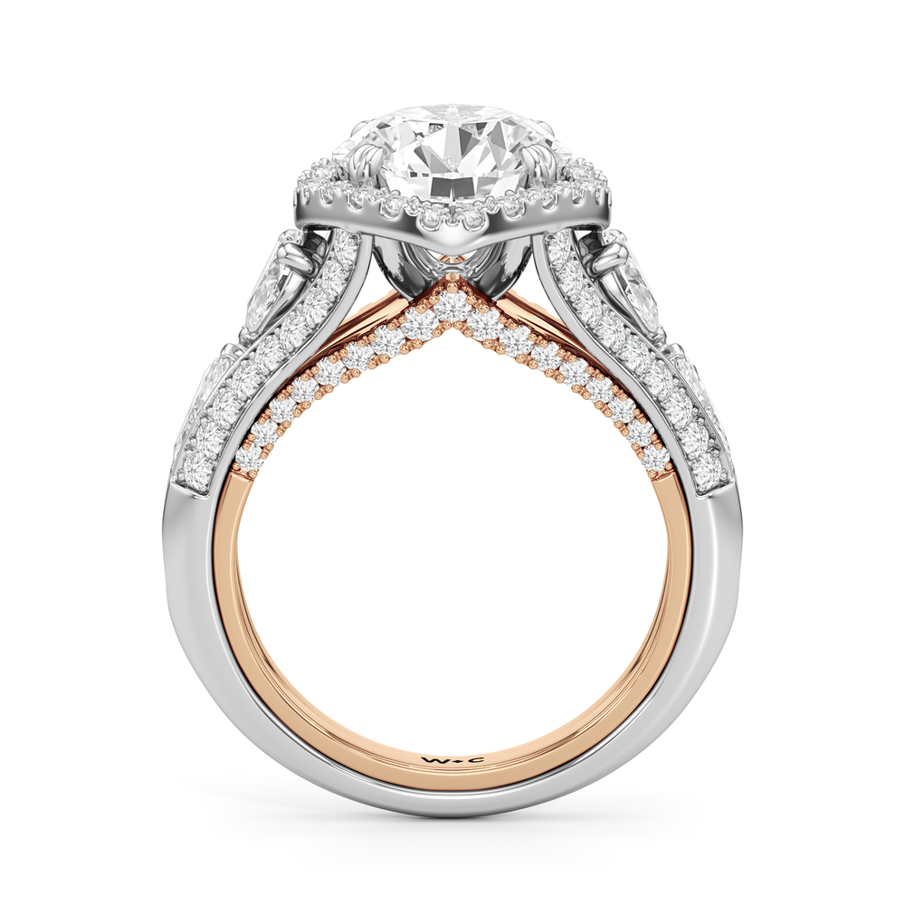 Round Cut The Apollo Ring with Lab Grown Diamond in 14KT White & Rose Gold view 5
