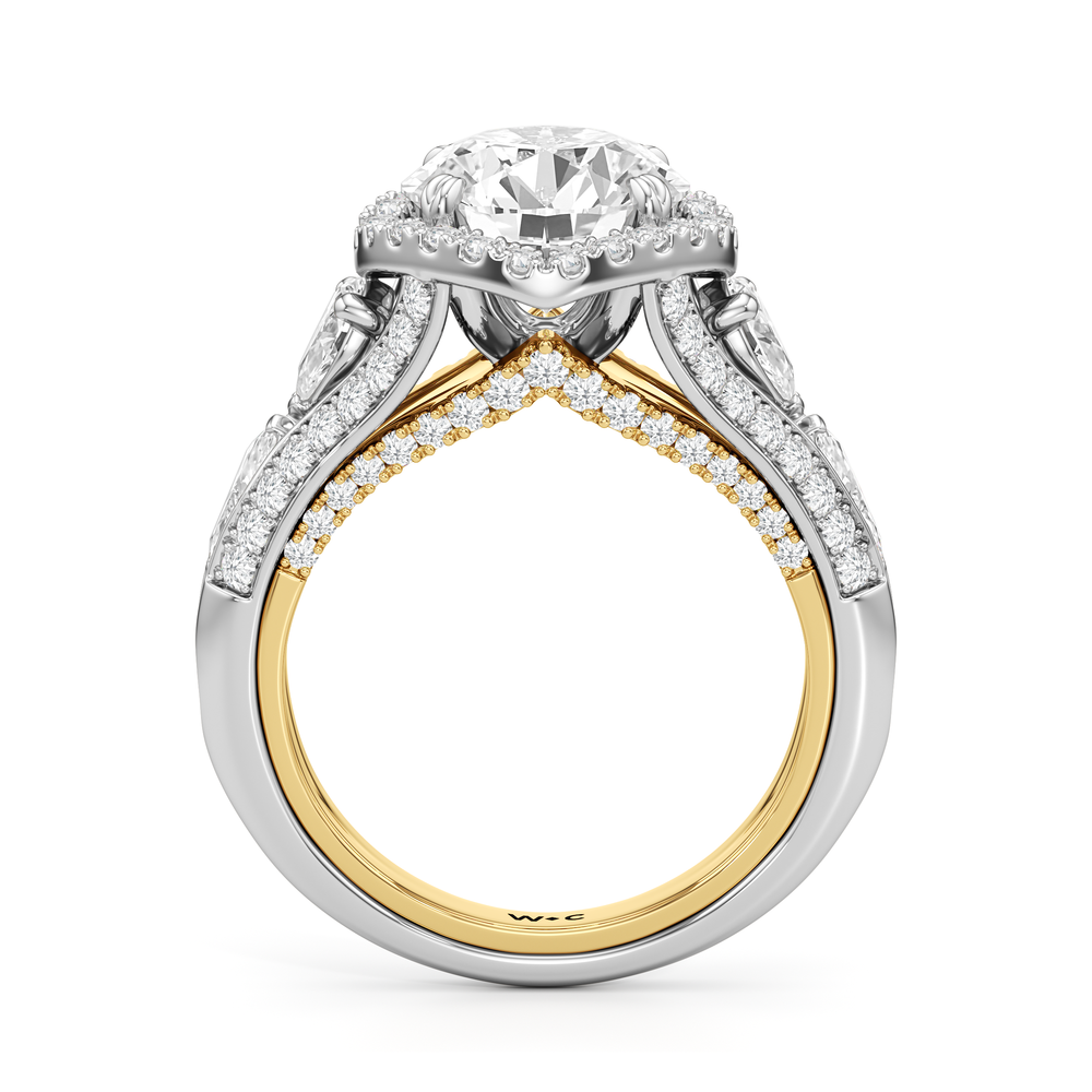 Round Cut The Apollo Ring with Lab Grown Diamond in 14KT White & Yellow Gold view 5
