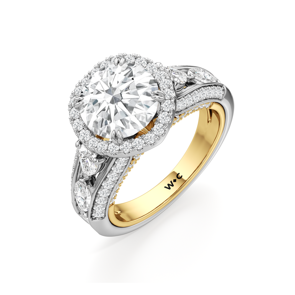 Round Cut The Apollo Ring with Lab Grown Diamond in 14KT White & Yellow Gold view 6
