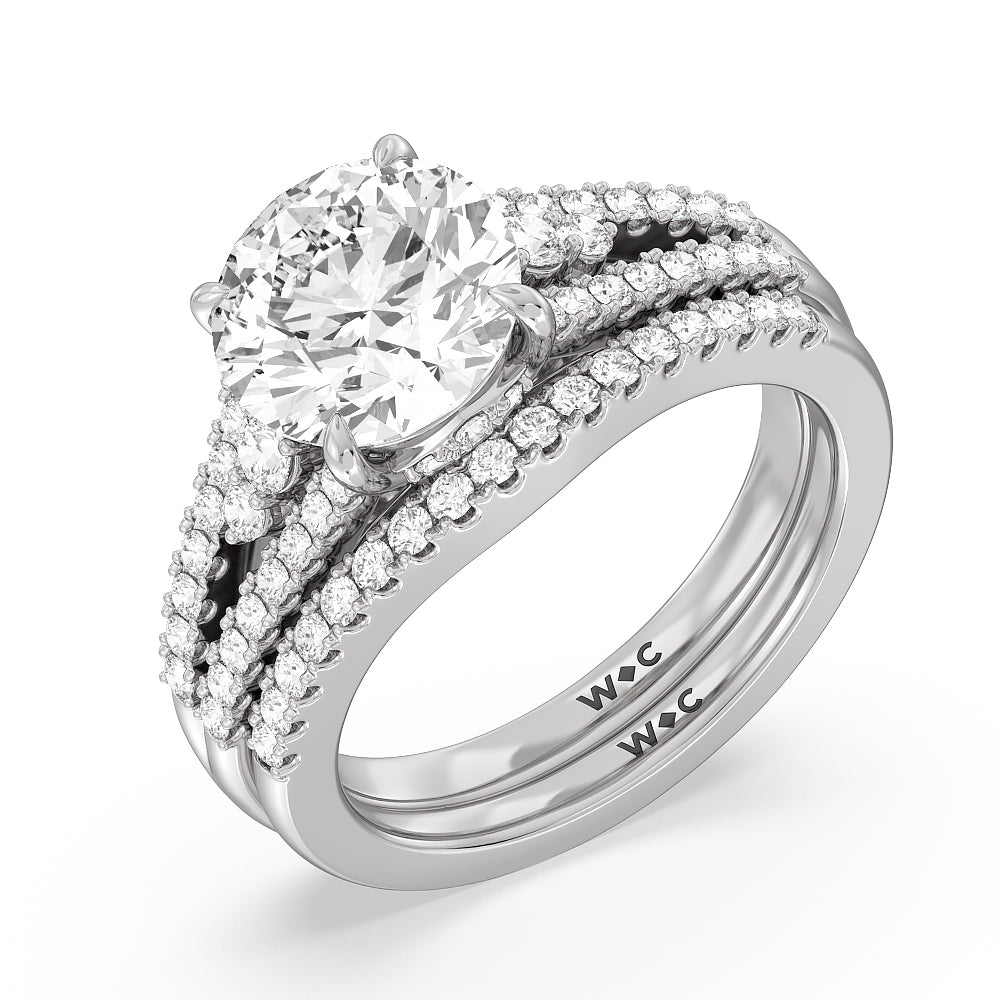 The Greenwich Village Band with Platinum Cut Diamond in 14KT Platinum view 3
