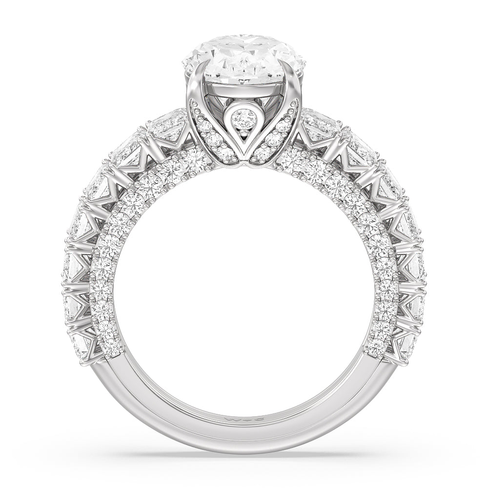 The Lexington Avenue Ring with Oval Cut Diamond in 14KT Platinum view 2
